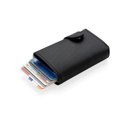 Porte-cartes anti RFID en aluminium et PU Personnalisable | BCM Goodies - 1