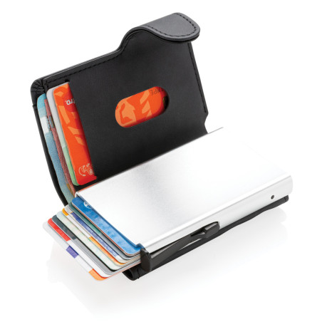Porte-cartes anti RFID en aluminium et PU Personnalisable | BCM Goodies - 2