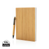 Set carnets de notes A5 et stylo en bambou Personnalisable | BCM Goodies - 3