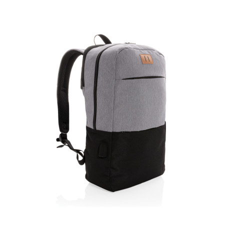 Sac à dos ordinateur 15,6 avec USB et anti RFID Personnalisable | BCM Goodies - 1