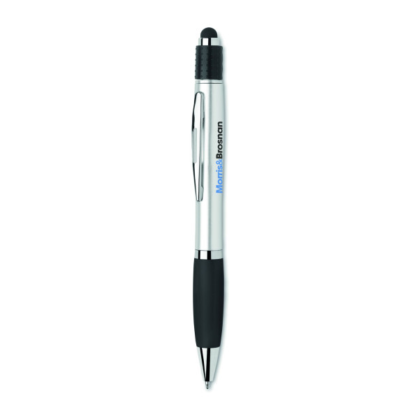 Stylo stylet spinner STY en ABS recyclé avec stylus intégré et fonction antistress - Bleu - BCM Goodies