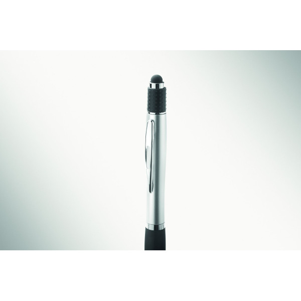 Stylo stylet spinner STY en ABS recyclé avec stylus intégré et fonction antistress - Bleu - BCM Goodies
