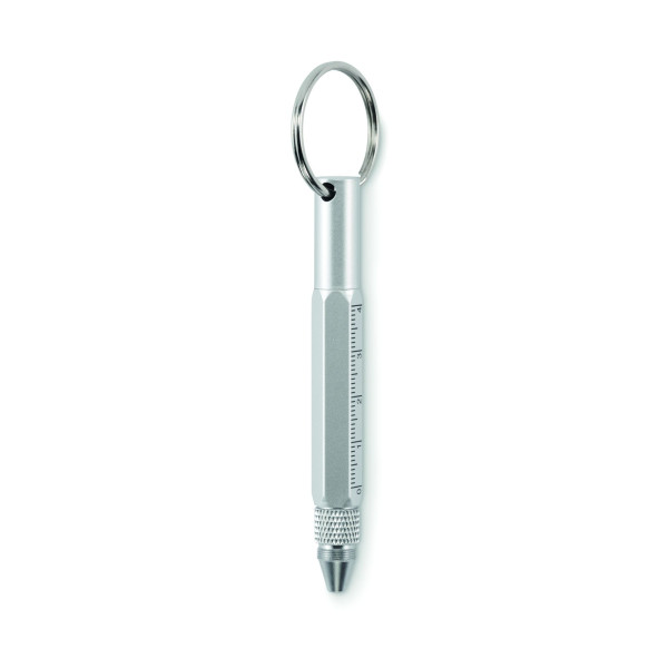 Porte-clés avec stylo à bille TWEN en aluminium recyclé - BCM Goodies