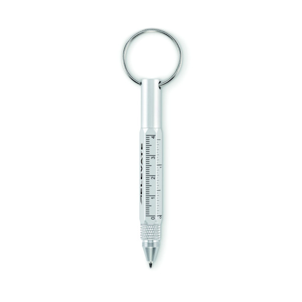 Porte-clés avec stylo à bille TWEN en aluminium recyclé - BCM Goodies