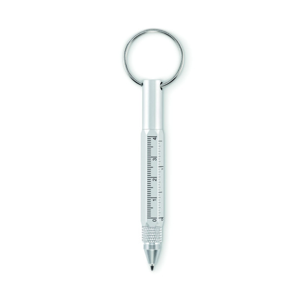 Porte-clés avec stylo à bille TWEN en aluminium recyclé - BCM Goodies