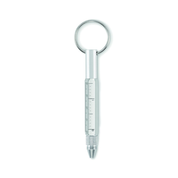 Porte-clés avec stylo à bille TWEN en aluminium recyclé - BCM Goodies