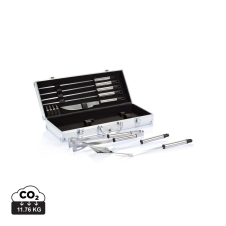 Set de 12 pcs pour barbecue en coffret aluminium Personnalisable | BCM Goodies - 1