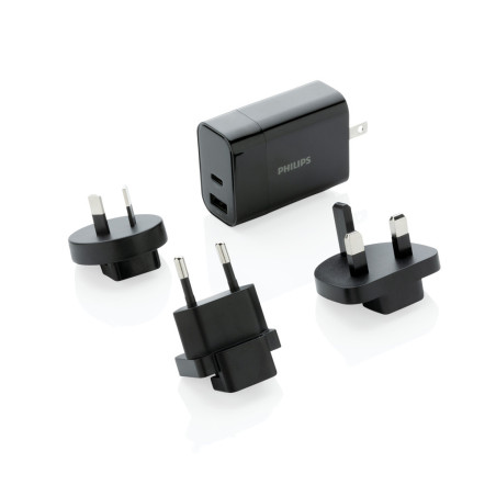 Chargeur USB de Voyage Philips, USB 30W Ultra Rapide Personnalisable | BCM Goodies - 1