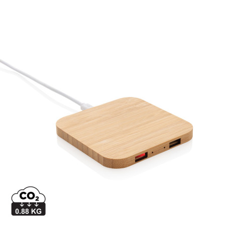 Chargeur sans fil 5W et USB en bambou Personnalisable | BCM Goodies - 3