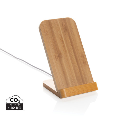 Support téléphone à induction 5W en bambou FSC Personnalisable | BCM Goodies - 3