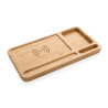 Organiseur de bureau en bambou avec chargeur 10W Personnalisable | BCM Goodies - 1