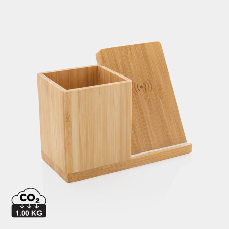 Chargeur sans fil 10W en bambou Calgary Personnalisable | BCM Goodies - 3