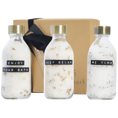 Coffret cadeau avec sel de bain WELLmark Just Relax avec 3 pièces de 200 ml Personnalisable | BCM Goodies - 4