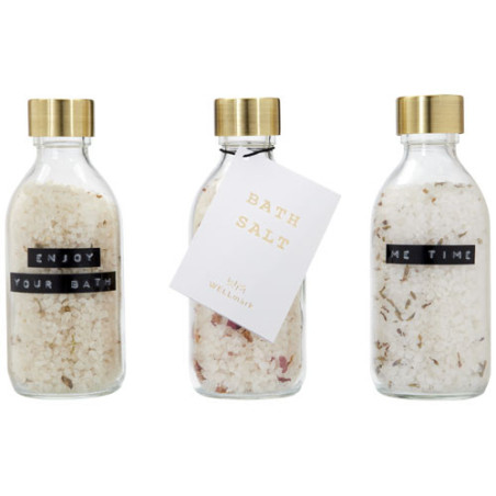 Coffret cadeau avec sel de bain WELLmark Just Relax avec 3 pièces de 200 ml Personnalisable | BCM Goodies - 2