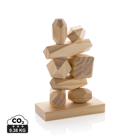 Pierres déquilibre en bois dans une pochette Ukiyo Crios Personnalisable | BCM Goodies - 3