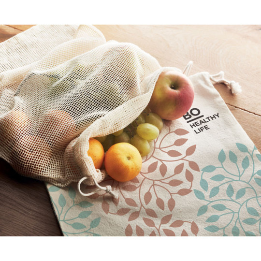 Sac réutilisable filet coton VEGGIE Personnalisable | BCM Goodies - 4