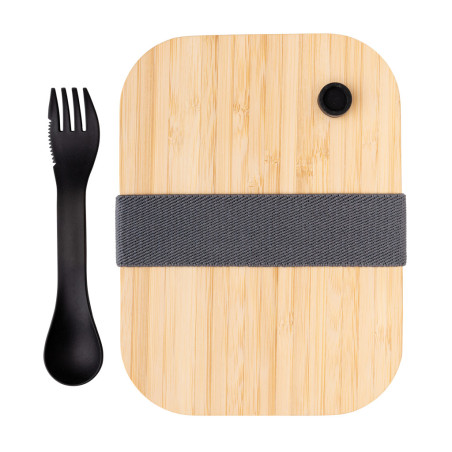 Boîte repas en verre avec couvercle en bambou Personnalisable | BCM Goodies - 2