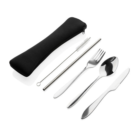 Set de 4 couverts réutilisables en acier inoxydable Personnalisable | BCM Goodies - 1
