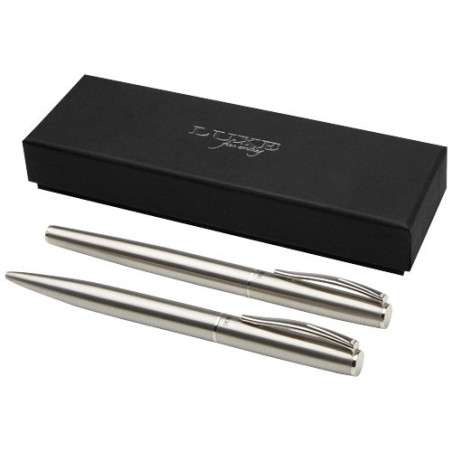 Ensemble de stylo bille et stylo roller Didimis en acier inoxydable recyclé Personnalisable | BCM Goodies - 2