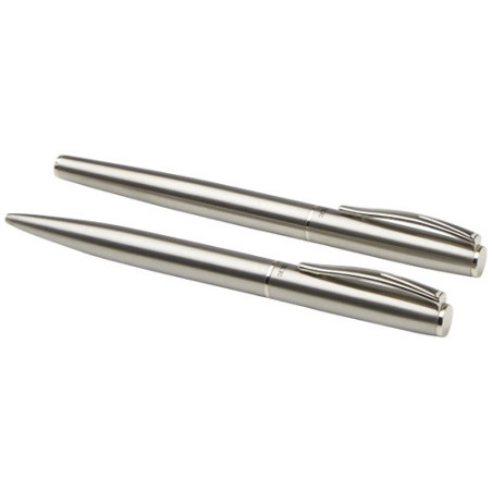 Ensemble de stylo bille et stylo roller Didimis en acier inoxydable recyclé Personnalisable | BCM Goodies - 1