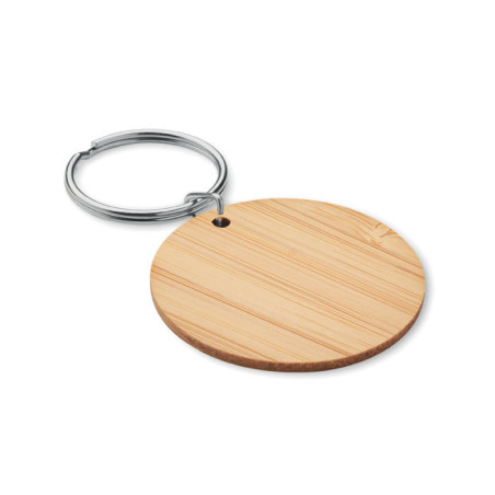 Porte-clés rond en bambou ROUNDBOO Personnalisable | BCM Goodies - 1