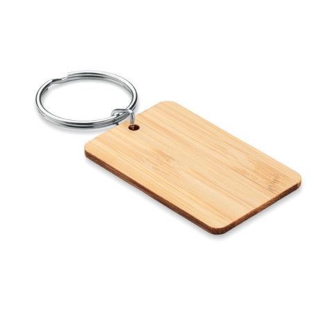 Porte-clés rectangulaire bambou ANGLEBOO Personnalisable | BCM Goodies - 1