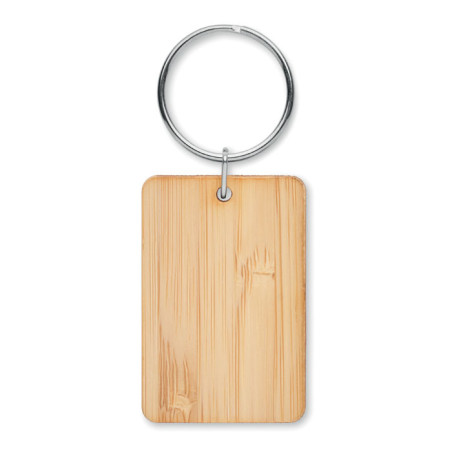 Porte-clés rectangulaire bambou ANGLEBOO Personnalisable | BCM Goodies - 3