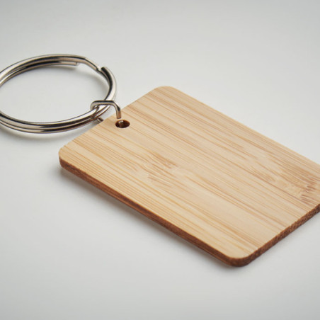 Porte-clés rectangulaire bambou ANGLEBOO Personnalisable | BCM Goodies - 5