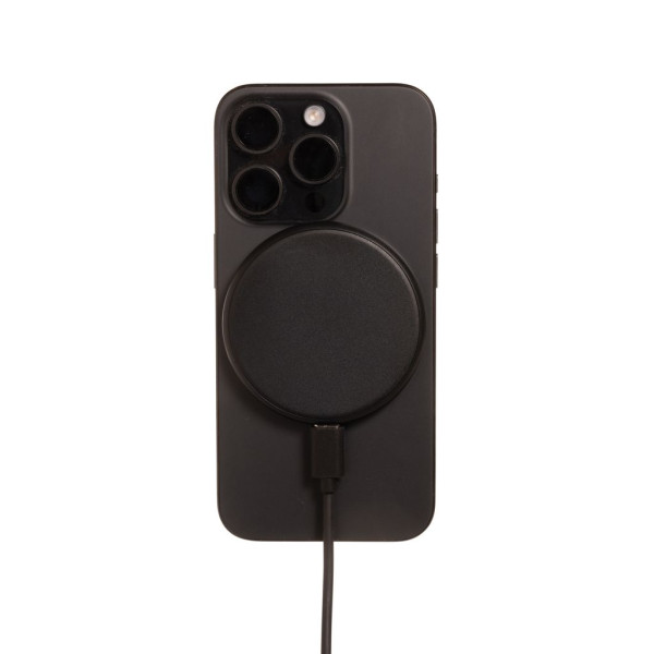 Chargeur 15 W 3 en 1 sans fil en plastique recyclé RCS Magnapad - Accessoire publicitaire de qualité supérieure