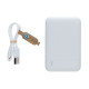 Powerbank 5000 mAh en plastique recyclé RCS avec câble de chargement en TPE recyclé