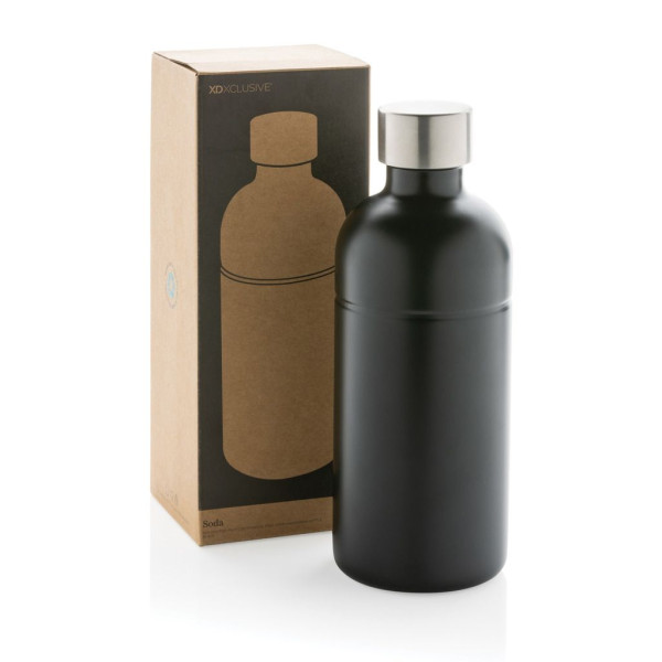 Bouteille pour boisson gazeuse en acier recyclé RCS - 800 ml - Sans BPA - Certifié FSC® - BCM Goodies