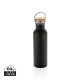Bouteille en acier inoxydable avec couvercle en bambou - 700ml - Accessoire pratique et écologique