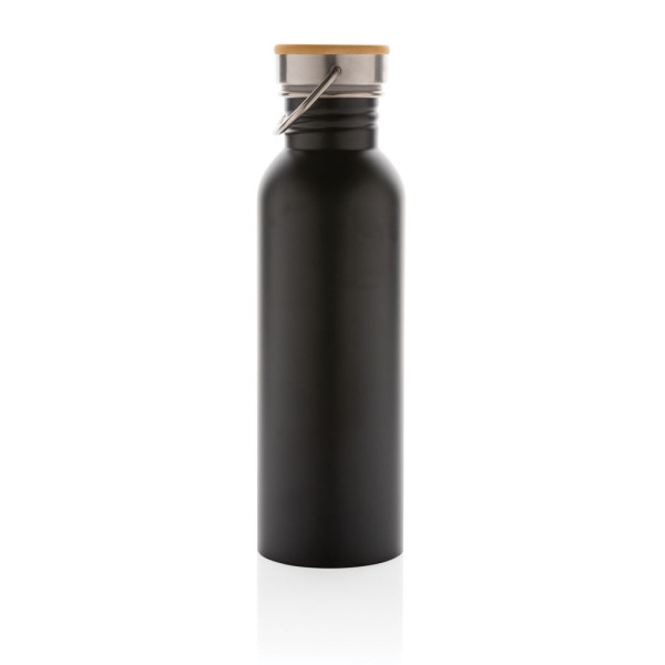Bouteille en acier inoxydable avec couvercle en bambou - 700ml - Accessoire pratique et écologique
