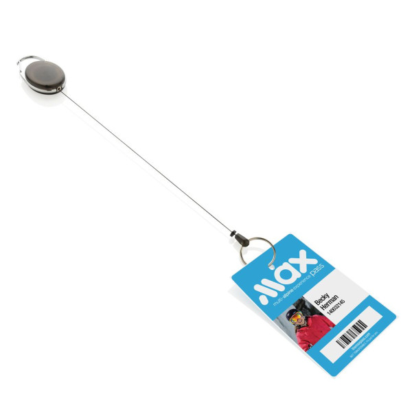 Porte-clés à clip extensible en ABS recyclé RCS - Accessoire pratique et écologique pour entreprises