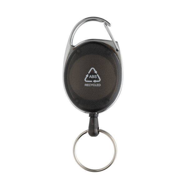 Porte-clés à clip extensible en ABS recyclé RCS - Accessoire pratique et écologique pour entreprises