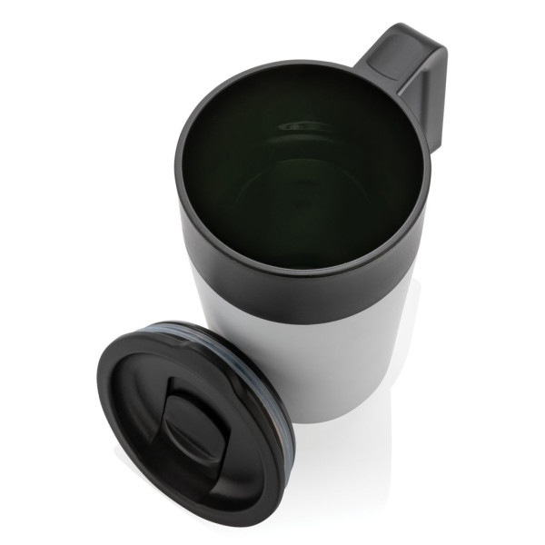 Tasse en acier inoxydable et PP recyclé GRS avec poignée - 480 ml | Produit écologique et personnalisable