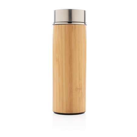 Bouteille isotherme en bambou à goulot large Personnalisable | BCM Goodies - 2