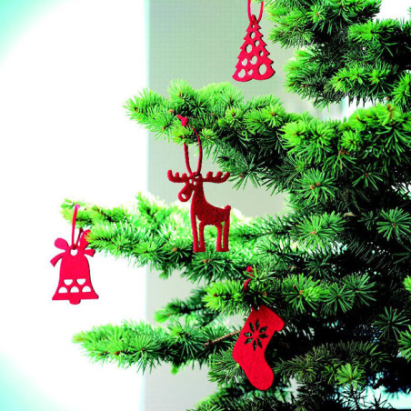 6 décoration en feutre ROUGE Personnalisable | BCM Goodies - 4