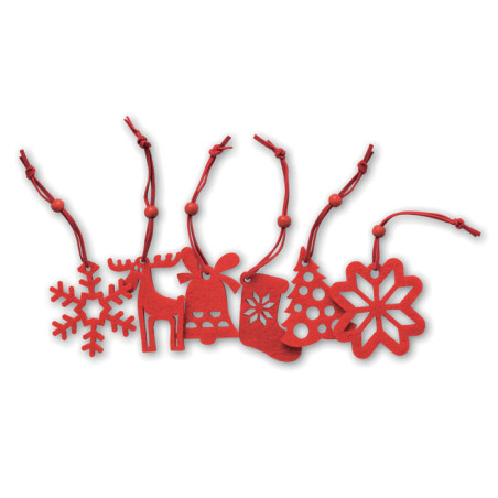 6 décoration en feutre ROUGE Personnalisable | BCM Goodies - 1