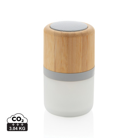 Enceinte 3W en bambou avec lumière dambiance Personnalisable | BCM Goodies - 3