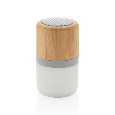 Enceinte 3W en bambou avec lumière dambiance Personnalisable | BCM Goodies - 1