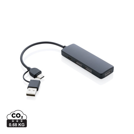 Hub avec double entrée en plastique recyclé RCS Personnalisable | BCM Goodies - 3