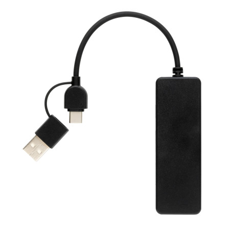 Hub avec double entrée en plastique recyclé RCS Personnalisable | BCM Goodies - 2