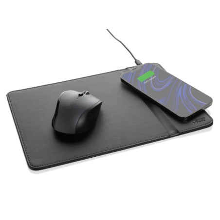 Tapis de souris en PU RCS avec chargeur 10W Swiss Peak Personnalisable | BCM Goodies - 2