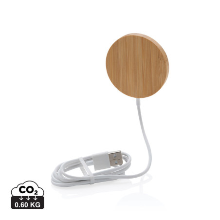 Chargeur magnétique sans fil en bambou 10W Personnalisable | BCM Goodies - 3