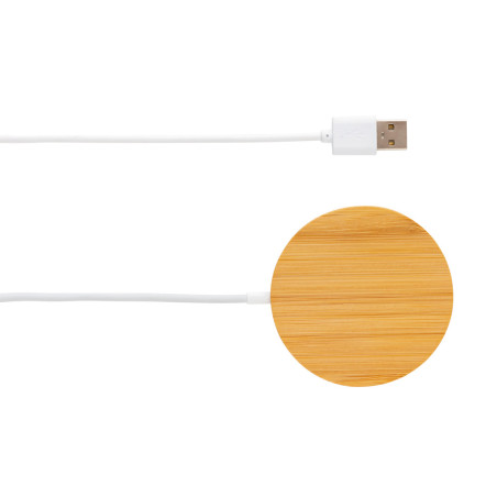 Chargeur magnétique sans fil en bambou 10W Personnalisable | BCM Goodies - 2