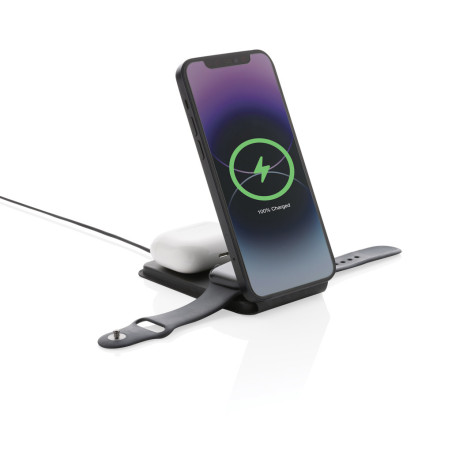 Chargeur magnétique 15W en PU recyclé RCS Swiss Peak Personnalisable | BCM Goodies - 1