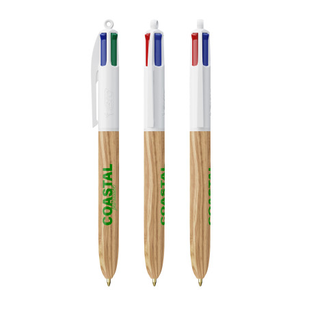 BIC® 4 Couleurs Wood Style Personnalisable | BCM Goodies - 1