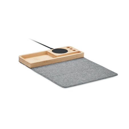 Chargeur sans fil bambou 15W PANDU Personnalisable | BCM Goodies - 2