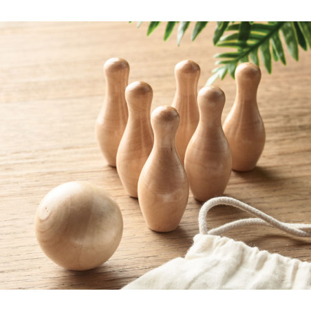 Mini jeu de quilles en pin BOLITO Personnalisable | BCM Goodies - 1